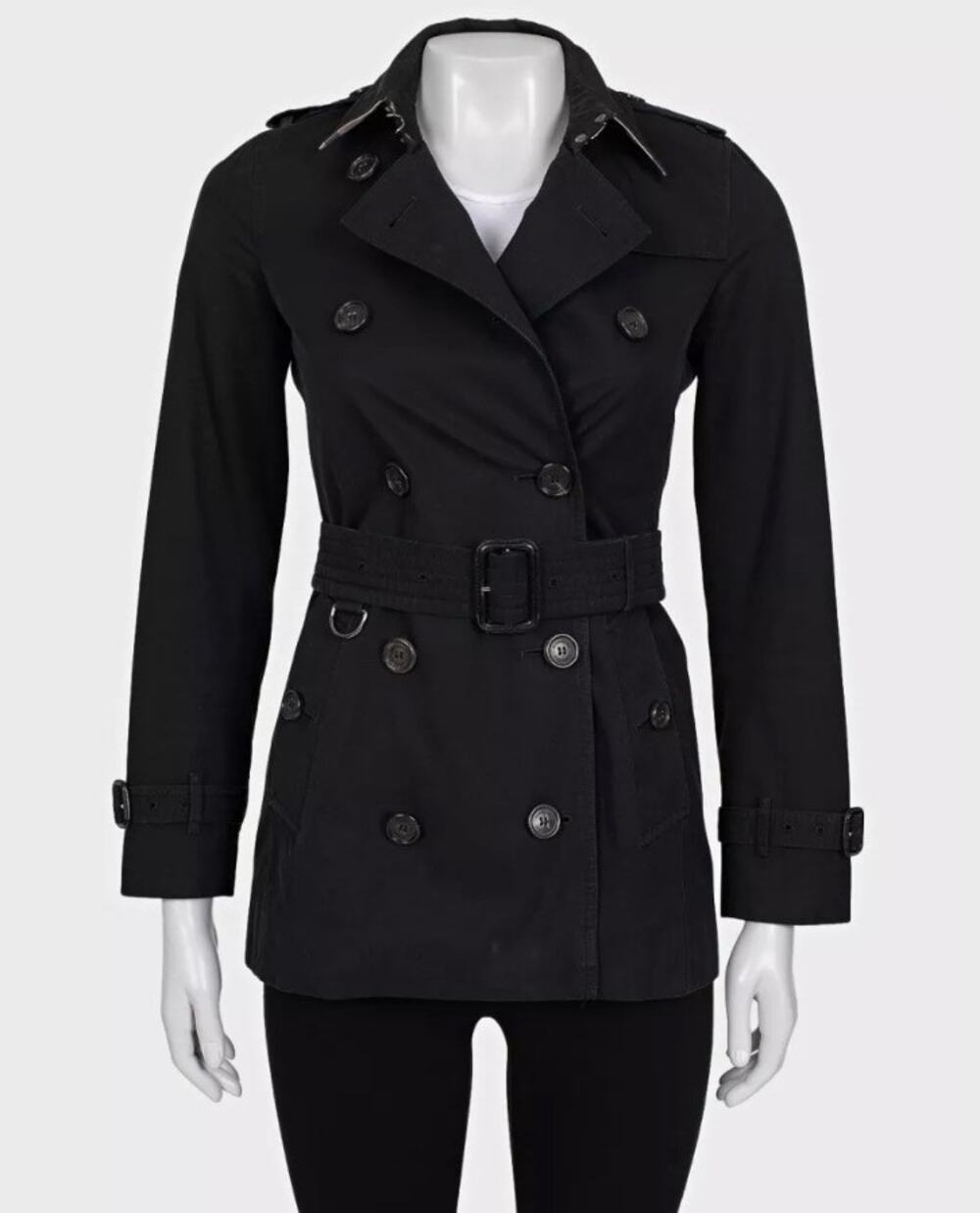 Burberry Cropped Double-Breasted Trench Coat XXS